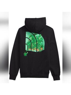 The North Face Crown Shyness Black Hoodie Plant Lover Unisex Mens XS Women S/M